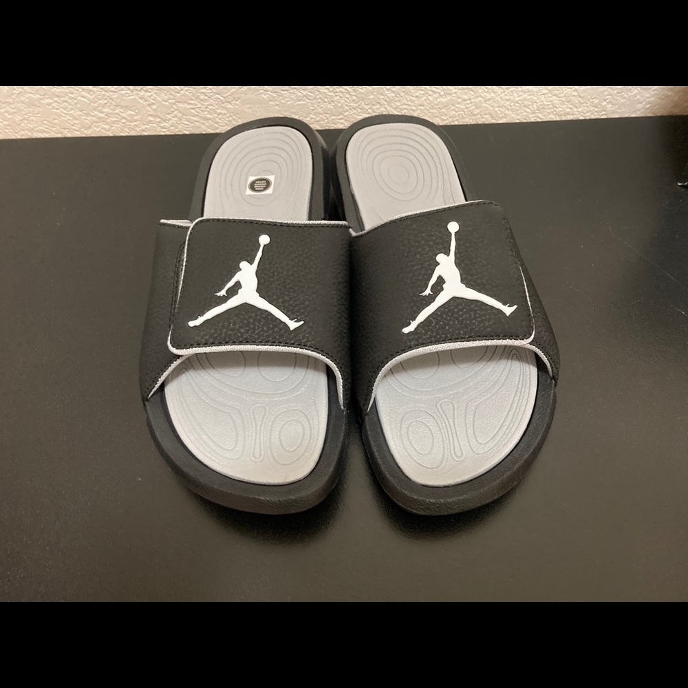 🎄New Mens Nike AIR JORDAN HYDRO 6 SIX SLIDES 7 8 9 10 11 12 881473 011 BLACK - Picture 5 of 12